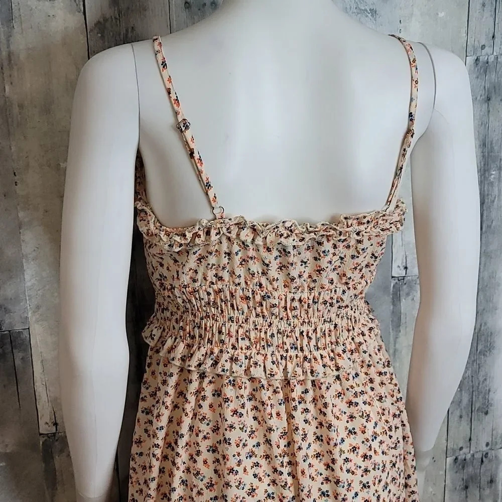 NWOT Angie Nordstrom Floral Ruched Midi Cottagecore Dress - Picture 5 of 10